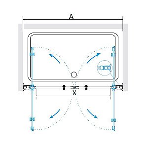 Душевая дверь RGW Passage PA-104Gb 80 стекло прозрачное/профиль золото купить в интернет-магазине Sanbest