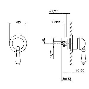 Смеситель для душа Nicolazzi El Capitan 3406MBZ75 бронза купить в интернет-магазине сантехники Sanbest