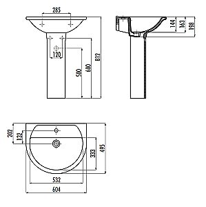 Раковина с пьедесталом CREAVIT SELIN 60 купить в интернет-магазине Sanbest