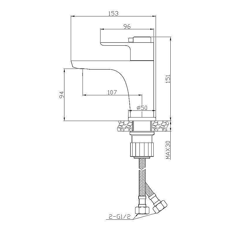 Смеситель для раковины Rossinka RS50-11 купить в интернет-магазине сантехники Sanbest