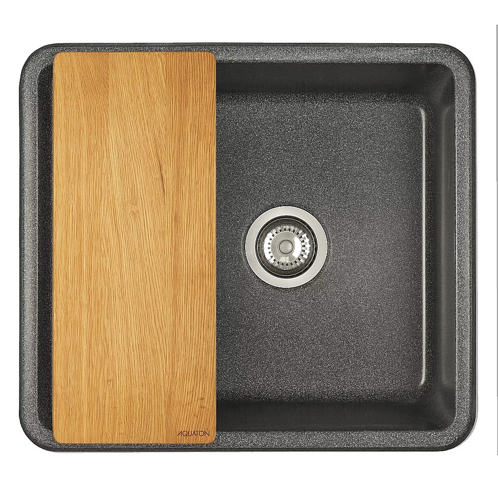 Мойка кухонная Акватон Беллис 57 графит купить в интернет-магазине сантехники Sanbest