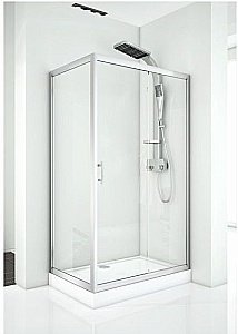 Душевой уголок Aquanet Alfa NAA1131 160х80 стекло прозрачное/профиль хром купить в интернет-магазине Sanbest