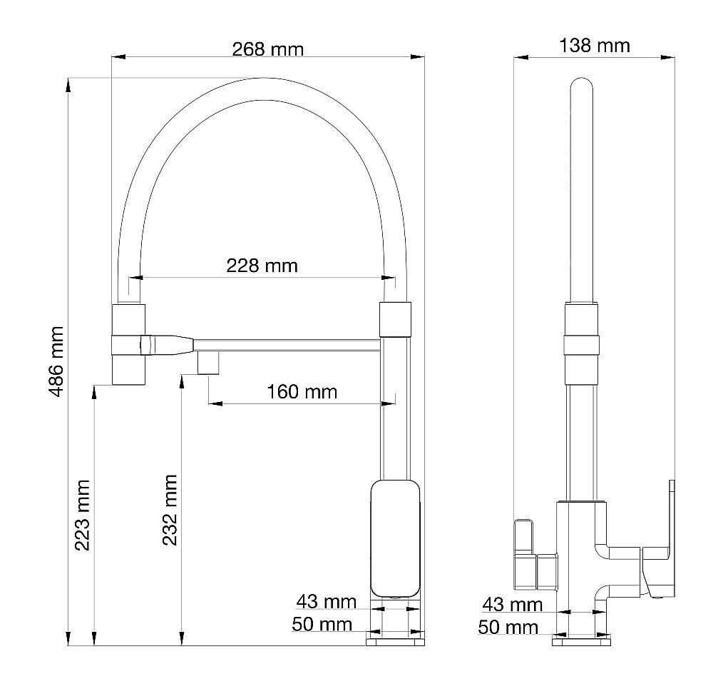 Смеситель для кухни WONZON & WOGHAND WW-88458012-MB черный матовый купить в интернет-магазине сантехники Sanbest