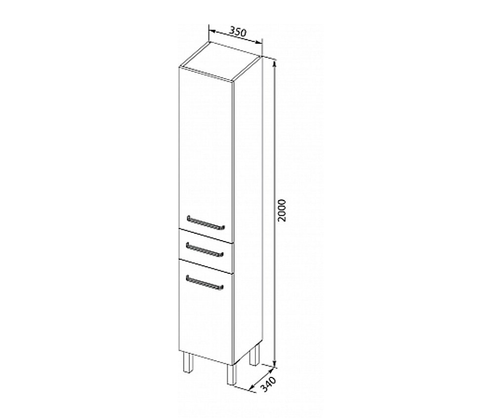 Пенал Aquanet Сиена 35 б/к белый глянцевый для ванной в интернет-магазине сантехники Sanbest