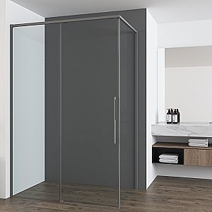 Душевой уголок Vincea Ultima 120х100 VSR-7UL1012CLGM стекло прозрачное/профиль вороненая сталь купить в интернет-магазине Sanbest