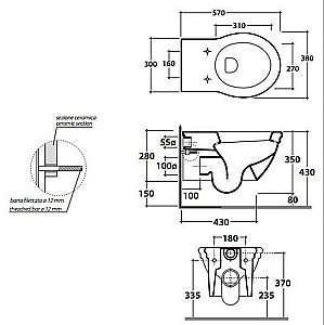 Унитаз подвесной SIMAS Vignoni VI18nero matt безободковый, черный матовый купить в интернет-магазине Sanbest