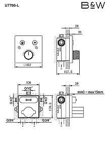 Душевая система Black&White UNIVERSE U7766 хром купить в интернет-магазине сантехники Sanbest