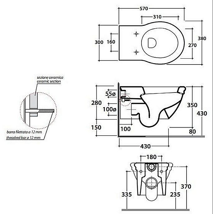 Унитаз подвесной SIMAS Vignoni VI18nero matt безободковый, черный матовый купить в интернет-магазине Sanbest