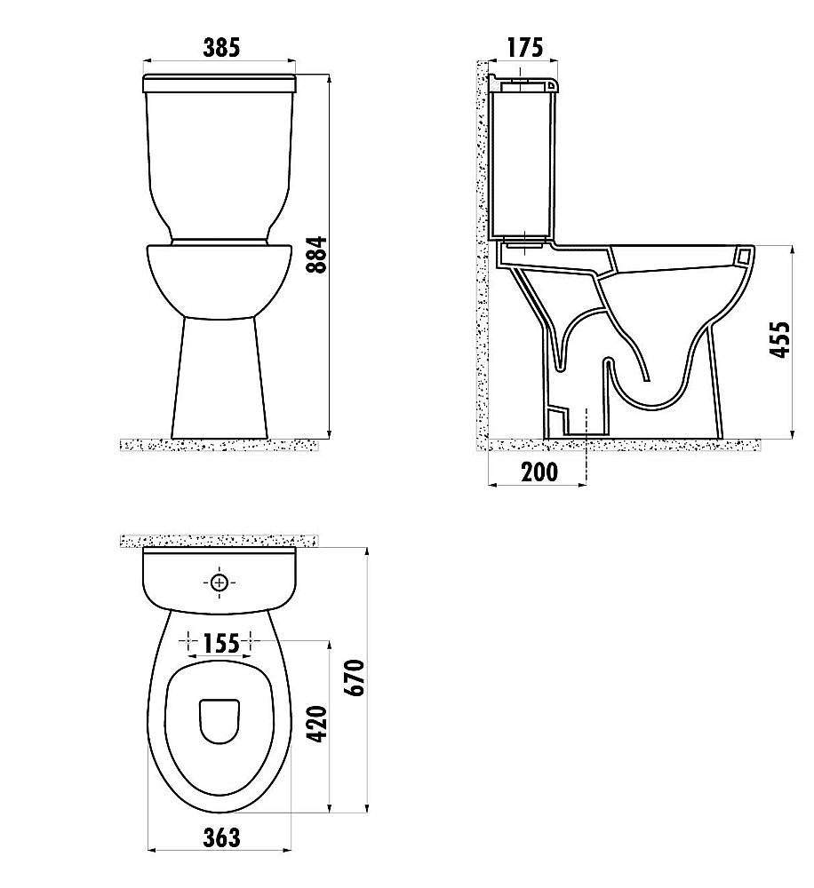 Унитаз напольный Creavit для инвалидов BD305-11 белый, с бачком купить в интернет-магазине Sanbest