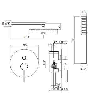 Душевая система Gattoni Circle One 9090/PDBO купить в интернет-магазине сантехники Sanbest