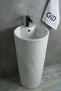 Раковина напольная Gid Autonomo 40 Nb131ws 81111 белая матовая мрамор купить в интернет-магазине Sanbest