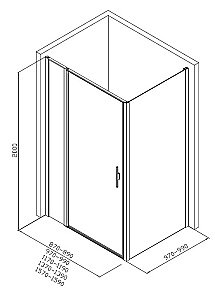 Душевой уголок Allen Brau Priority 3.31038.BA+3.31047.BA 160х100 стекло прозрачное/профиль брашированное серебро купить в интернет-магазине Sanbest