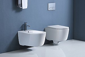 Унитаз с инсталляцией Aquatek Лугано SET AQUATEK ЛУГАНО 4в1 с кнопкой хром глянцевый, с крышкой микролифт, безободковый купить в интернет-магазине Sanbest