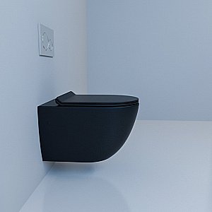 Унитаз подвесной Esbano Garcia ESUPGARCBM безободковый, с крышкой микролифт, матовый черный купить в интернет-магазине Sanbest