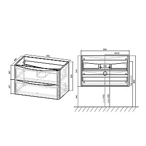 Тумба с раковиной Vincea Paola 100 темное дерево для ванной в интернет-магазине Sanbest