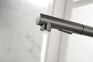 Смеситель для кухни Paulmark Neo Ne214419-GM вороненая сталь купить в интернет-магазине сантехники Sanbest