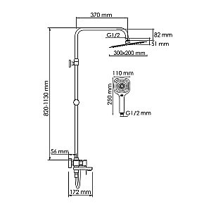 Душевая система WasserKraft A177.069.065.087.CH хром купить в интернет-магазине сантехники Sanbest