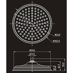 Верхний душ Elghansa ClassicLine CD-260 хром купить в интернет-магазине сантехники Sanbest