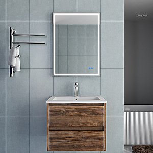 Тумба с раковиной Vincea Gio 60 VMC-2G600CO/VBS-13960 тёмный дуб/раковина белая для ванной в интернет-магазине Sanbest