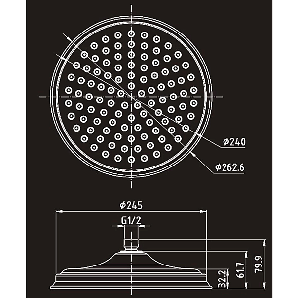 Верхний душ Elghansa ClassicLine CD-260 хром купить в интернет-магазине сантехники Sanbest