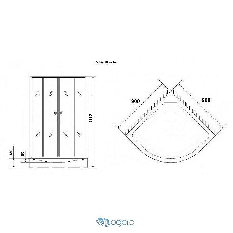 Душевой уголок Niagara Eco NG-007-14 90х90 купить в интернет-магазине Sanbest