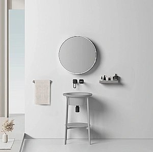 Консоль с раковиной ABBER Bequem AC2130MG серый матовый для ванной в интернет-магазине сантехники Sanbest