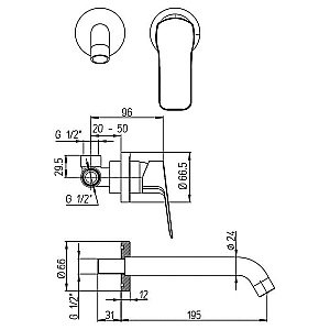 Смеситель для раковины PAINI Viva Style P4CR208 хром купить в интернет-магазине сантехники Sanbest