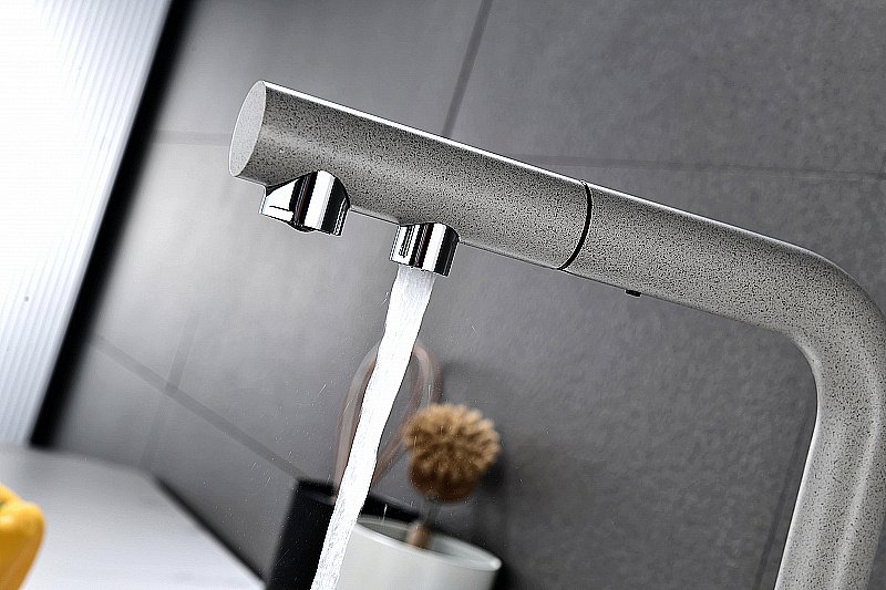 Смеситель для кухни Paulmark Serpentine Se213222-DG графит купить в интернет-магазине сантехники Sanbest