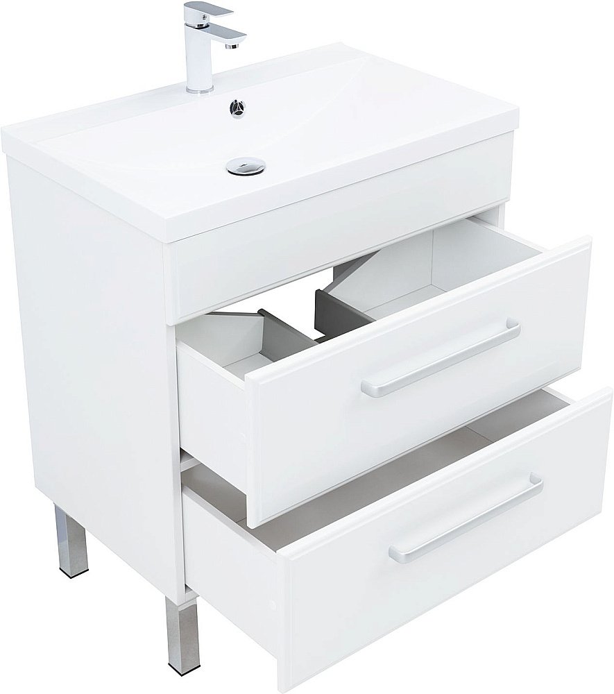 Тумба с раковиной Aquanet Лукка 302397 75 белый для ванной в интернет-магазине Sanbest