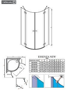 Душевой уголок Radaway Essenza New PDD 90х100 купить в интернет-магазине Sanbest