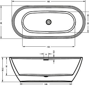 Ванна акриловая Riho Inspire 180x80 купить в интернет-магазине Sanbest