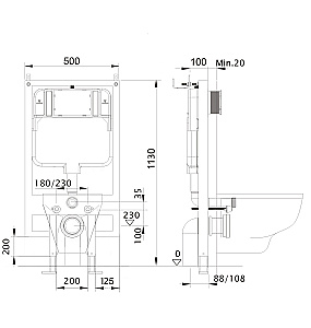 Унитаз подвесной Aquatek МИЯ AQ2004-MB+INS-0000020+KDI-0000012+KKI-0000002 черный матовый, безободковый, с крышкой микролифт, с инсталляцией, с черной матовой кнопкой купить в интернет-магазине Sanbest
