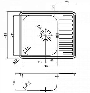 Кухонная мойка Iddis Strit STR58SDi77 58 сатин купить в интернет-магазине сантехники Sanbest