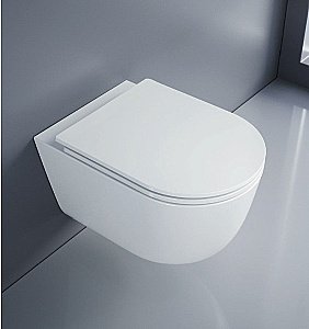 Унитаз подвесной Cezares CZR-38088-49-TH-TOR/SC белый, безободковый, с крышкой микролифт, слив Торнадо купить в интернет-магазине Sanbest