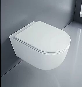 Унитаз подвесной Cezares CZR-38088-49-TH-TOR/SC белый, безободковый, с крышкой микролифт, слив Торнадо купить в интернет-магазине Sanbest