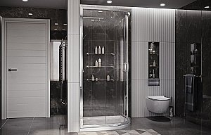 Душевой уголок Ambassador Kingston 14011105 100x100 стекло прозрачное/профиль хром купить в интернет-магазине Sanbest