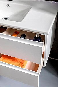 Тумба с раковиной Armadi Art Capolda 100 белая с белой ручкой для ванной в интернет-магазине Sanbest