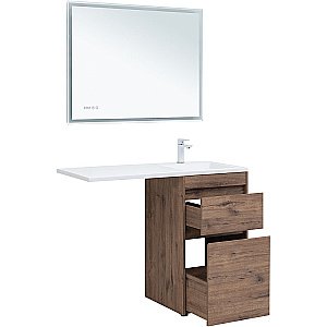 Тумба с раковиной Aquanet Токио 58 333648 дуб веллингтон для ванной в интернет-магазине Sanbest