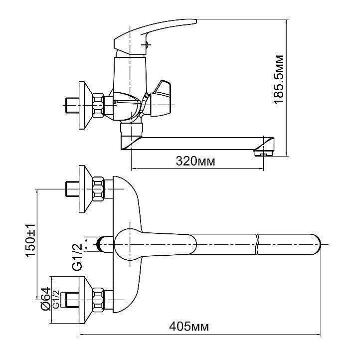 Смеситель для ванны Aquanet Bath & Basin SD91539A купить в интернет-магазине сантехники Sanbest