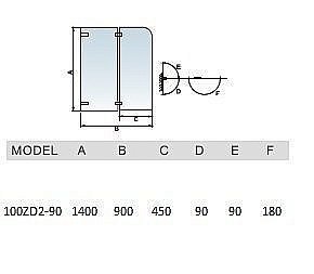 Душевая шторка WeltWasser WW100 100ZD2-90 купить в интернет-магазине Sanbest