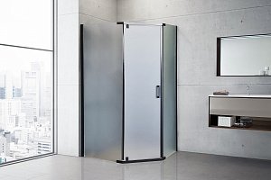 Душевой уголок Royal Bath TR RB1285TR-C-BL 85х120 матовое стекло/профиль черный купить в интернет-магазине Sanbest