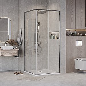 Душевой уголок Grossman Galaxy 300.K33.01.1010.10.00 100x100 стекло прозрачное/профиль хром купить в интернет-магазине Sanbest