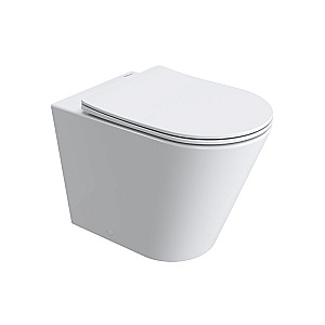 Унитаз приставной напольный BelBagno Flay-Tor BB1003CB-TOR/SC белый, безободковый, с крышкой микролифт, слив-торнадо купить в интернет-магазине Sanbest