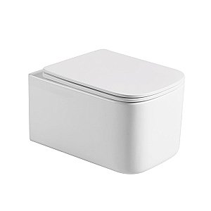 Унитаз подвесной Boheme Mane 970-SET-MW белый матовый, безободковый, с крышкой микролифт, слив торнадо купить в интернет-магазине Sanbest