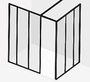 Душевое ограждение Jacob Delafon Nouvelle Vague 110 боковая стенка 110 прозрачное/черный купить в интернет-магазине Sanbest