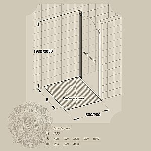 Душевая дверь Migliore Diadema 22661 80 матовое правая хром купить в интернет-магазине Sanbest