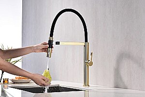 Смеситель для кухни Paulmark Leader Le214101-LG светлое  золото купить в интернет-магазине сантехники Sanbest