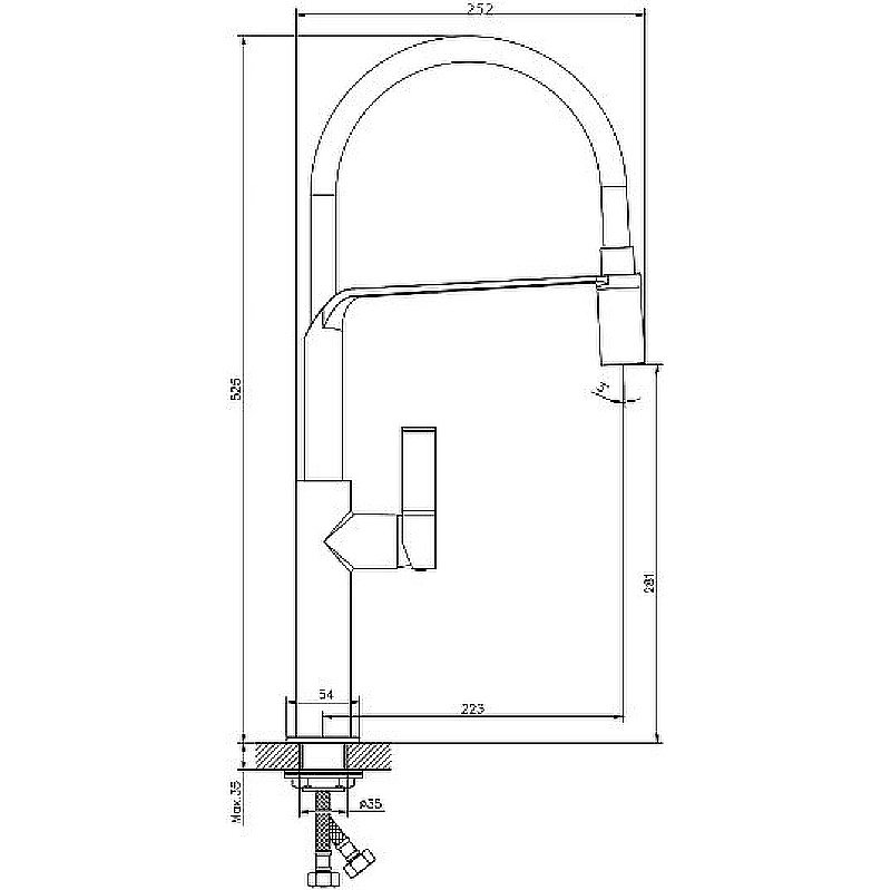 Смеситель для кухни Rush MS9035-35Black купить в интернет-магазине сантехники Sanbest