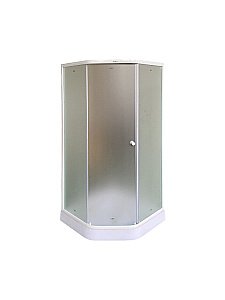 Душевой уголок Parly ZEP91FR 90х90 стекло матовое/профиль белый купить в интернет-магазине Sanbest