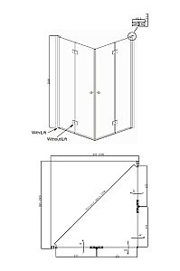 Душевой уголок Ambassador Nord 13011109 100x100 стекло прозрачное/профиль хром купить в интернет-магазине Sanbest